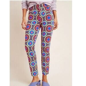 Anthropologie Colorful Geometric Ankle Pants